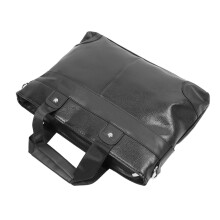 Herren Schultertasche PU-Leder verstellbarer Gurt große Kapazität exquisites Nähen Business-Business-Aktentasche für Büro Schwarz Universal