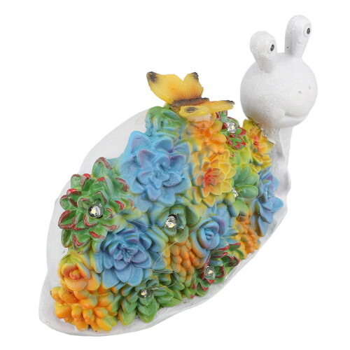 Statua di lumaca solare 452 g AAA 600 mAh resina epossidica