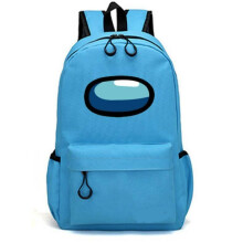 (Light Blue)Among Us Game Shoulder Backpack With Chain Boys Girls School Bag Travel Rucksack