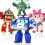 4 Stuks Robocar Poli Ambe Roy Helly Robot Transformers Speelgoed Kinderen Educatief Cadeau 9