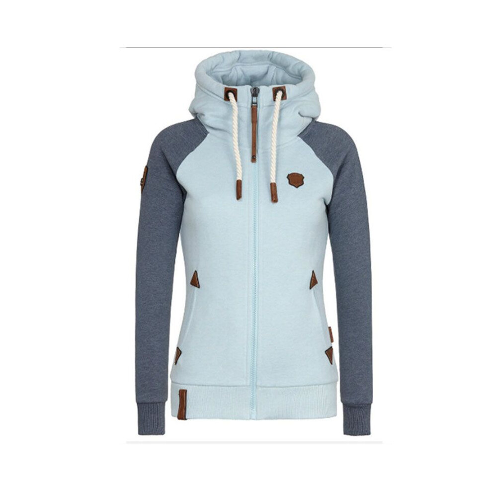 (Blue,Tag 3XL=US XL)Cardigan à capuche décontracté sweat à capuche zippé mode pour femme veste hauts manteau