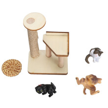 Miniature Plywood Cat Playset with Climbing Frame DIY Kit for Cat Lovers