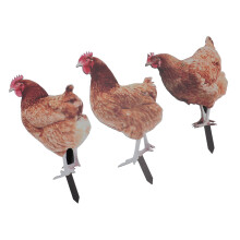 3 Stück Henne-Gartenstecker - Acryl, A 28x13,4 cm