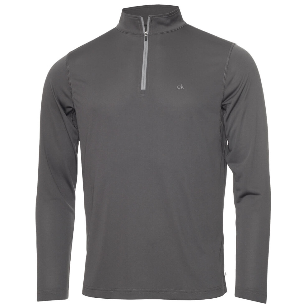(XXXL, Slate) Calvin Klein Mens 2025 Harlem 1/4 Zip Technical CK Sweater