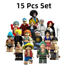(15 Pcs B)One Piece Rufy Minifigures Nami Zoro Blocchi Costruzione Chopper Giocattolo Set Regali Bambini