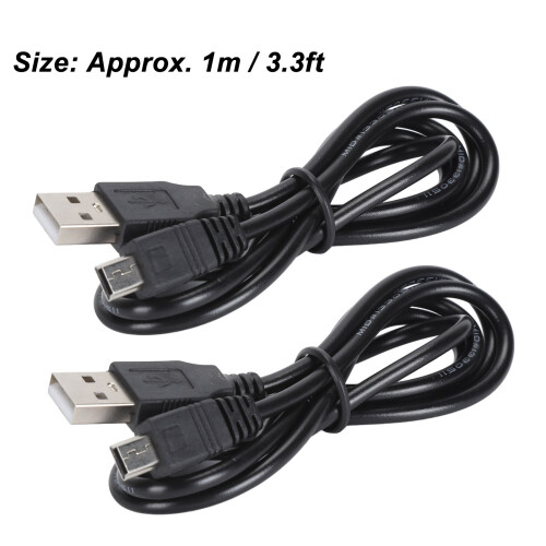 10 pezzi di cavi di ricarica per controller PS3 da 3,3 piedi, nero, USB 1