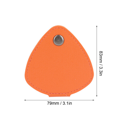 Gitarren-Pickbeutel mit 6 Fächern, PU-Leder, Orange, 79x83 mm 1