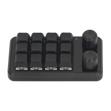 Mini clavier à 12 touches, 2 potentiomètres, noir, 5 V 1 A, BlueSwitch