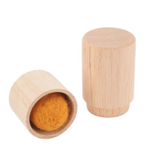 Astuccio per aghi da cucito in legno di faggio, 8,5 4 cm, curcuma