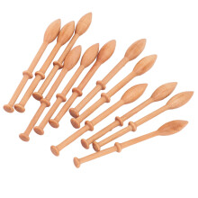 12 piezas de bobinas de encaje de madera de haya, 10 cm, natural