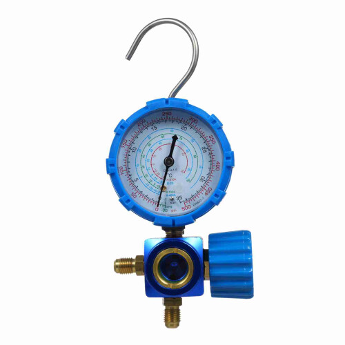 Blauer Einzel-Manifold-Gauge, 500 psi, 19 cm hoch 2