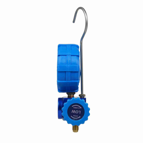 Blauer Einzel-Manifold-Gauge, 500 psi, 19 cm hoch 1