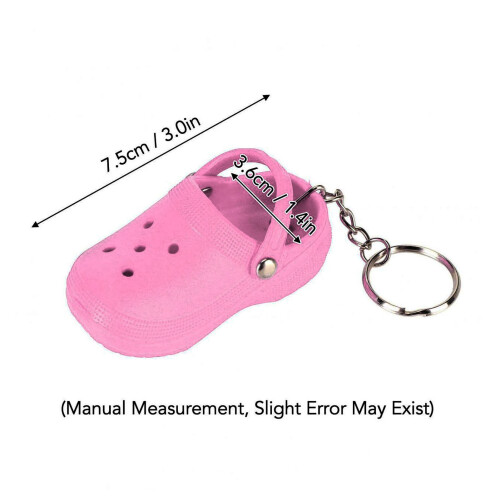 Porte-clés en silicone mini chausson rose pour cartable 1