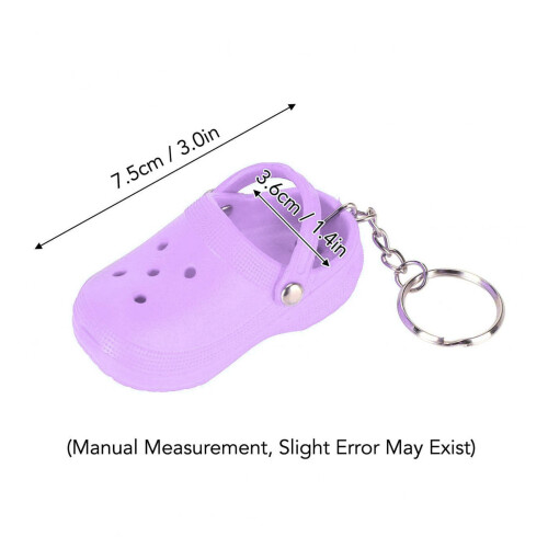 Porte-clés mini chausson en silicone violet pour sac d'école 1