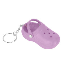 Porte-clés mini chausson en silicone violet pour sac d'école