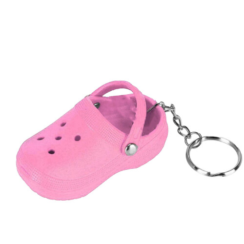Porte-clés en silicone mini chausson rose pour cartable 2