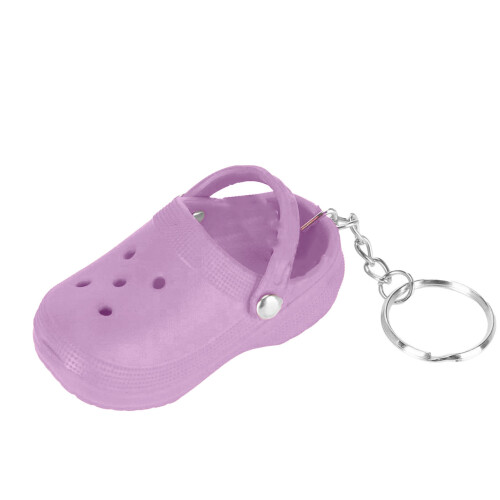 Porte-clés mini chausson en silicone violet pour sac d'école 2