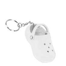 Portachiavi in silicone a forma di ciabattina - bianco, taglia mini