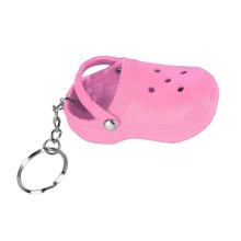 Llavero de silicona con forma de pantufla mini, rosa, tamaño pequeño