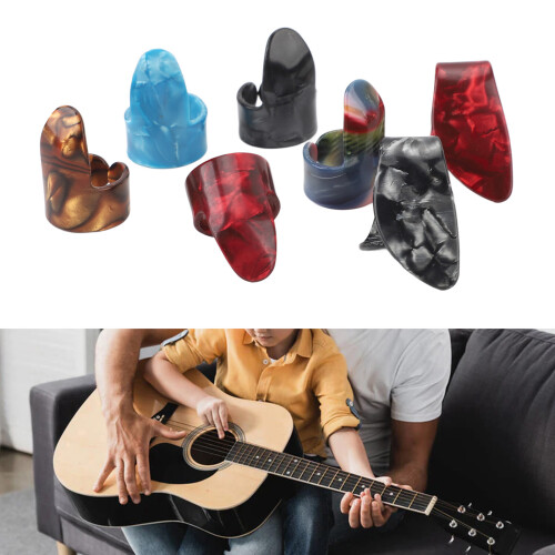 7 piezas de púas para pulgar (celuloide) - guitarra ajustable
