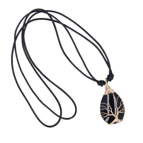 Obsidian Heilstein Anhängerkette - Glück 1