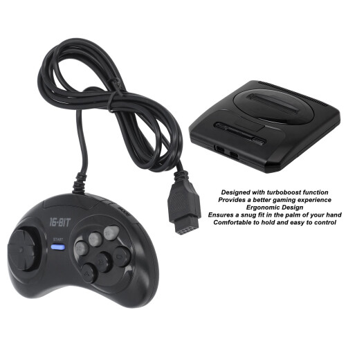 Pad Genesis noir petit à 9 broches 16 bits Plug & Play 2