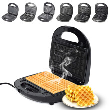 Multi-Function Waffle Maker 6 in 1 750W Double-Sided Non-stick Plates