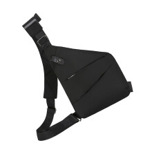 Sac bandoulière de poitrine Gauche/Droite, 31x23x2 cm, noir/gris