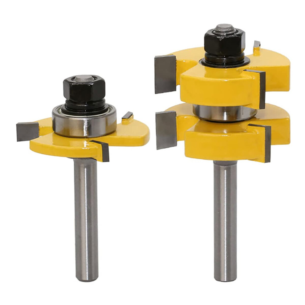 Tongue And Groove Cutter Set, 8 Mm Shank Router Bit, 2-Piece Tongue And Groove Router Bit For Woodworking 6276012240404