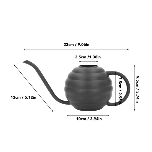 Regadera negra de acero inoxidable con pico largo 400 ml 1