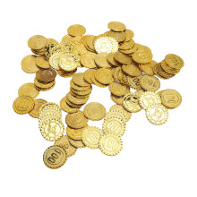 100 Stück Kunststoff-Spielzeugprop-Coins mit detailliertem Design für Brettspiele und Partys