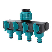 Schlauchverbinder Splitter 1 zu 4 Ausgänge ABS Schwarz