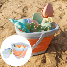 Orangener zusammenklappbarer Sand-Eimer 202015 cm Set