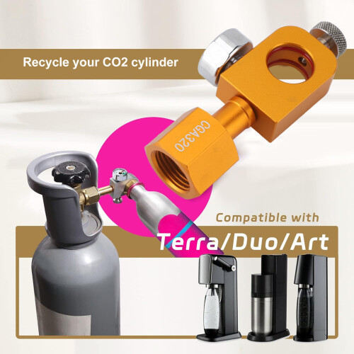 Adaptador de recarga de CO2 CGA320 con manómetro 2
