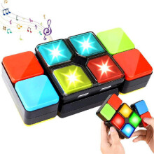 Led Muziek Magische Kubus Puzzel Flip Slide Multiplayer Elektronisch Spel Kind Geschenk Speelgoed