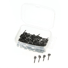 100 piezas de tornillos de cebo negros de 14 mm con aro ovalado para carpa