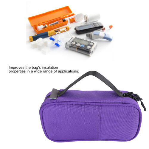 Lila Insulin-Kühlpack-Organizer EVA 2 Eispackungen 2