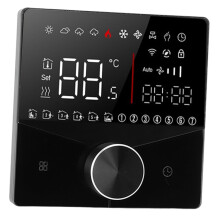 Intelligenter digitaler Thermostat mit LCD-Farbdisplay, präzise Steuerung, intelligenter Temperaturregler, schwarz