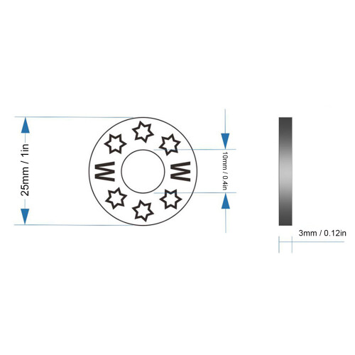 12 pezzi di blocchi antiscivolo per cinghia della chitarra da 25mm neri 1