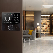 Smart-Thermostat-Knopf-Design LCD-Farbdisplay-Panel Digital-Thermostat für Saunaraum-Underfloor-Heating-System Schwarz