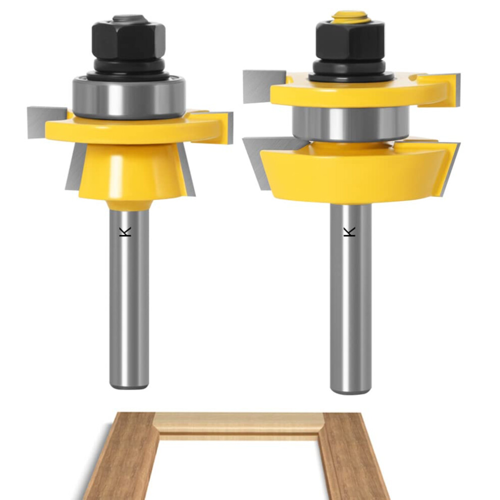 Tongue And Groove Milling Cutter Set, 2-Piece, 8 Mm Shank Router Bit For Woodworking 6493810520587