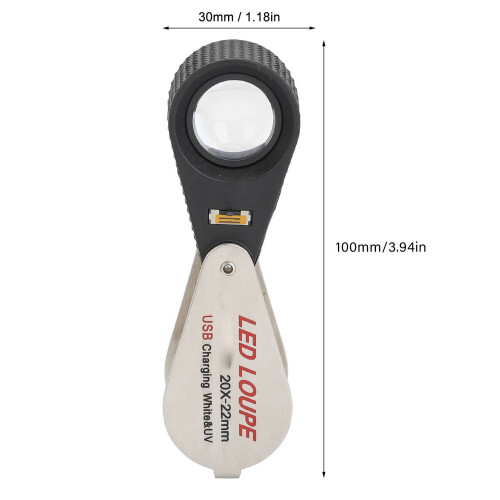 20X Folding Magnifying Glass 60mAh 100x30mm 1