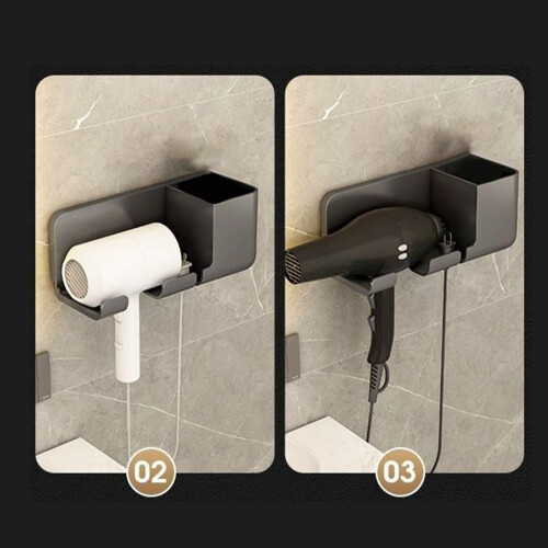 Porta asciugacapelli in plastica da parete 5,3 cm 2