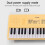 Teclado electrónico de 54 teclas de color amarillo con micrófono con cable. 3