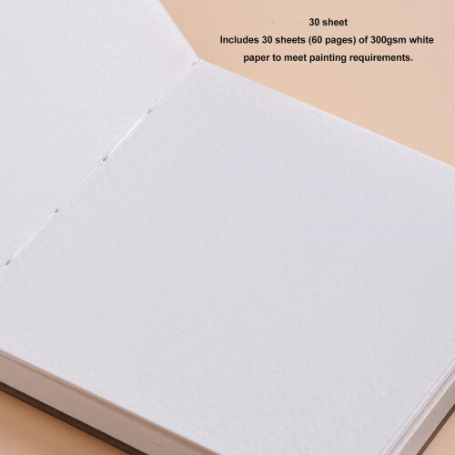 Carnet aquarelle 30 feuilles 8x8cm 300 g/m² Noir 2