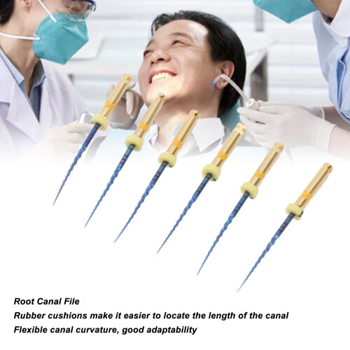 F1 Ensemble de 6 limes endodontiques dorées de 0,98 po 2