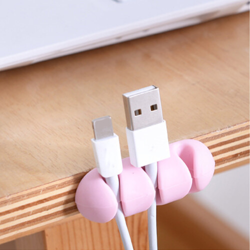 Clip de câble de bureau auto-adhésif de 5 cm rose 2 pièces 2