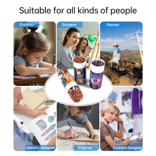 Crayons aquarellables de 72 couleurs à mine de 3 mm