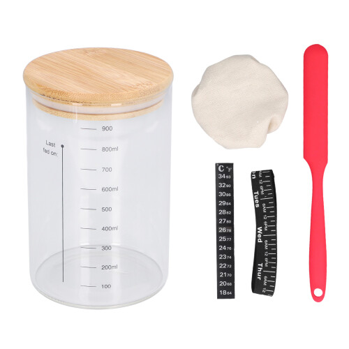Sauerteigstarter-Glas mit Holzdeckel, 34-Unzen-Glas 2