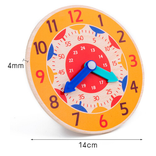 Holz-Kognitionsuhr orange Ø14 cm Spielzeug 1